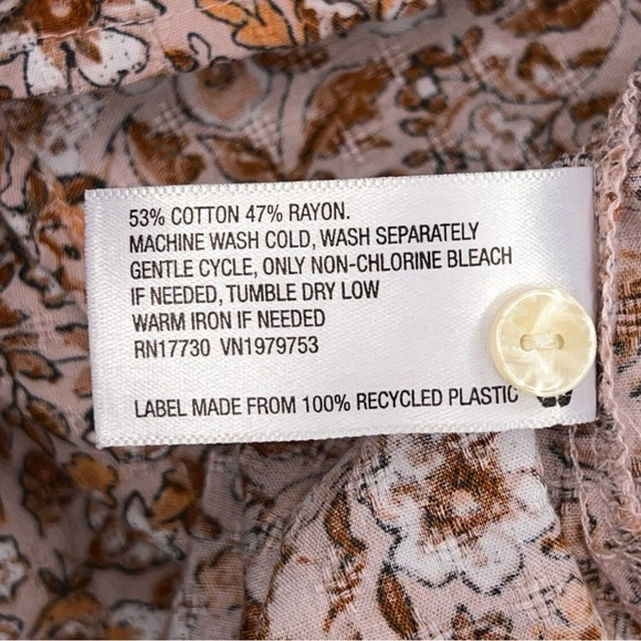 XS Universal Thread Boho Ruffle Long Sleeve Peasant Blouse Top Brick Red Orange - Picture 13 of 13